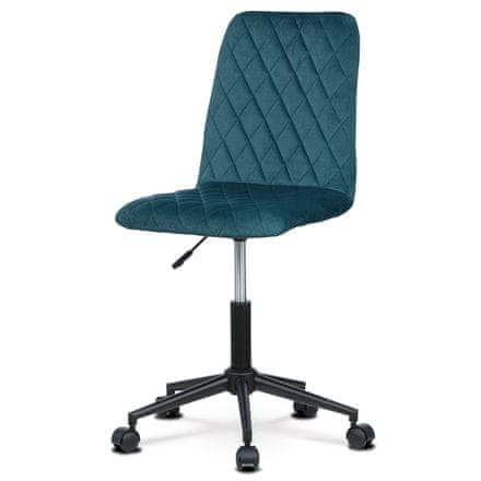 Autronic Kancelárska stolička Kancelářská židle dětská, potah modrá sametová látka, výškově nastavitelná (KA-T901 BLUE4)